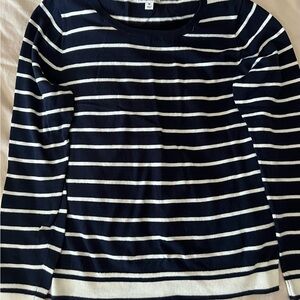 J. Crew Navy and White Striped Sweater